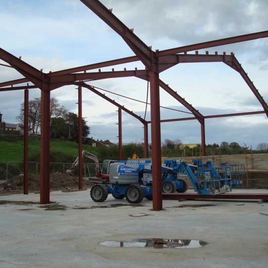Steel and Concrete erected ready for Roofing of Phase 2 in 2007